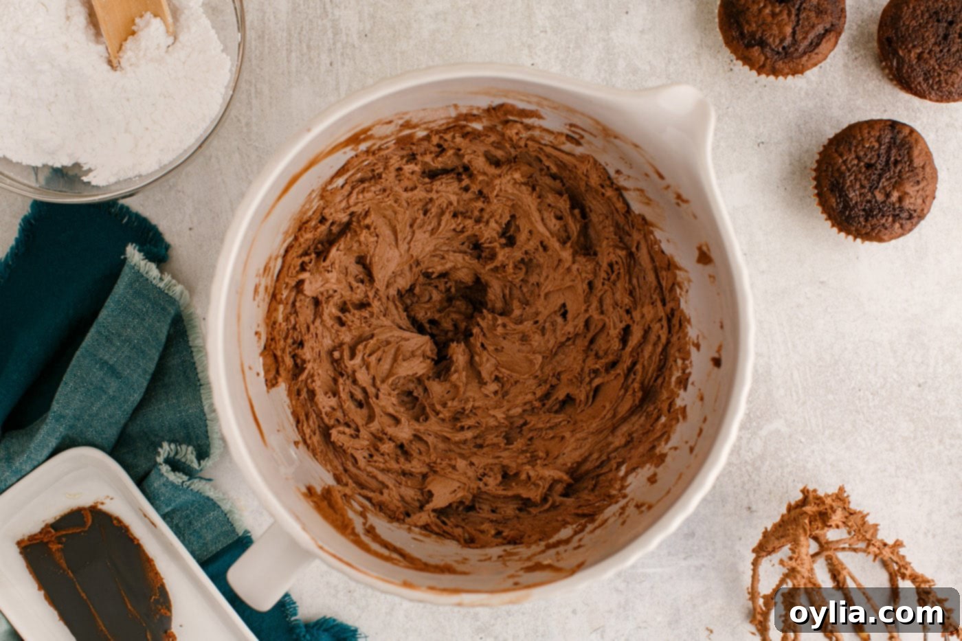 chocolate buttercream frosting made with a stand mixer