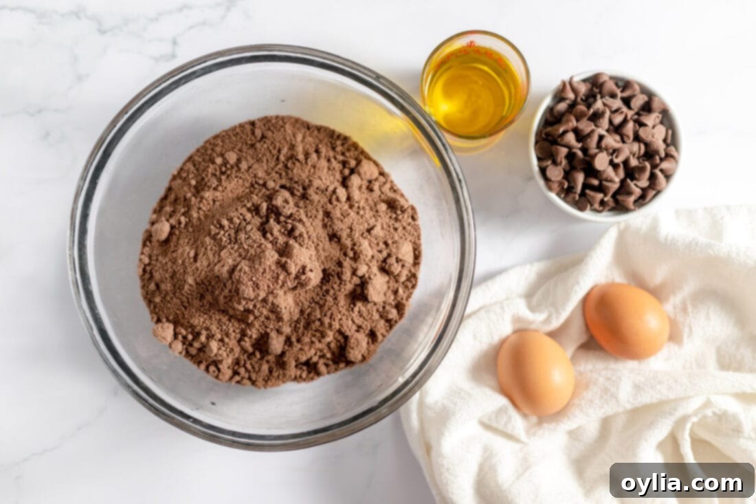 ingredients for Chocolate Cake Mix Cookies