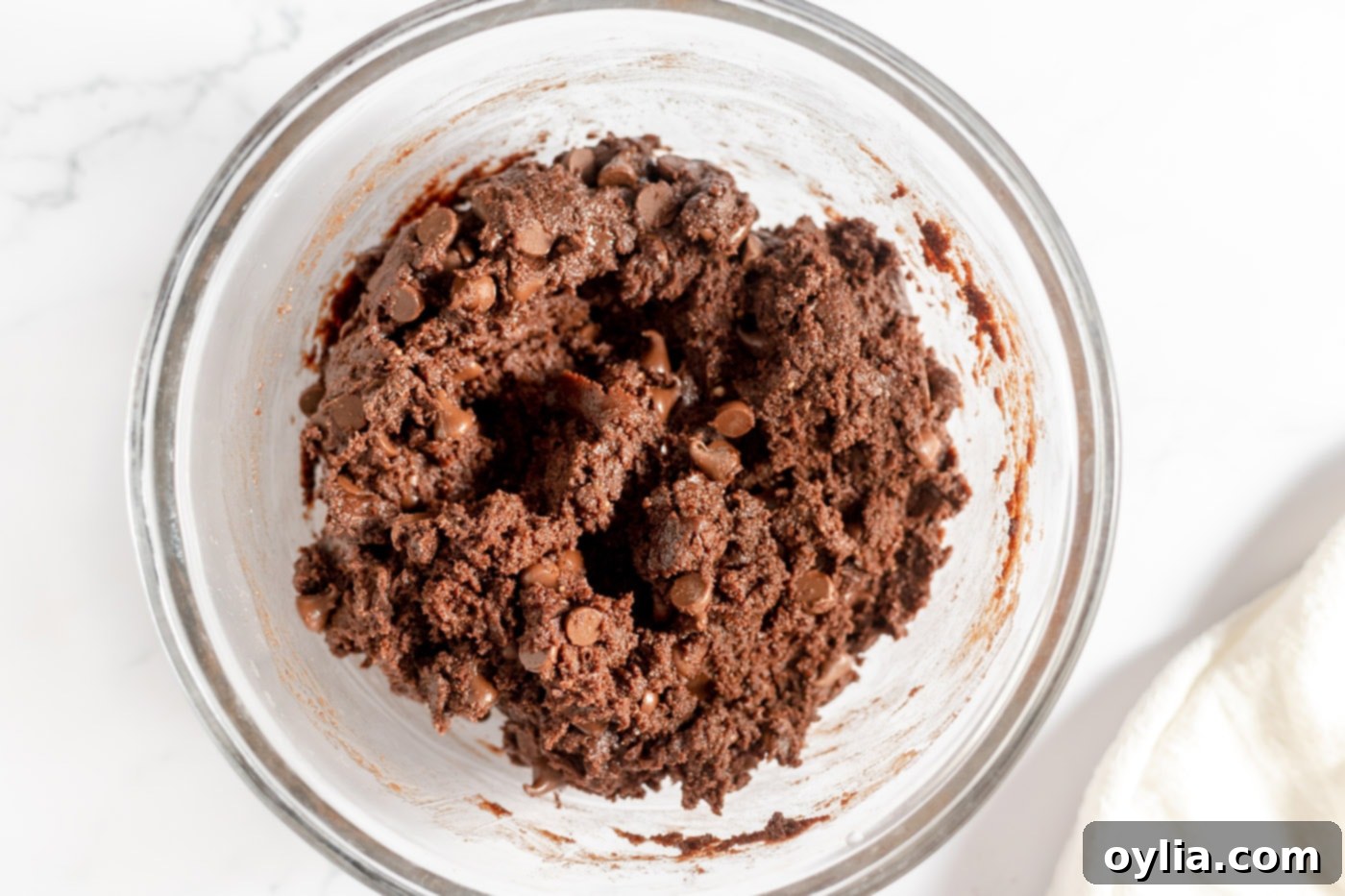 chocolate cake mix cookie dough in a bowl