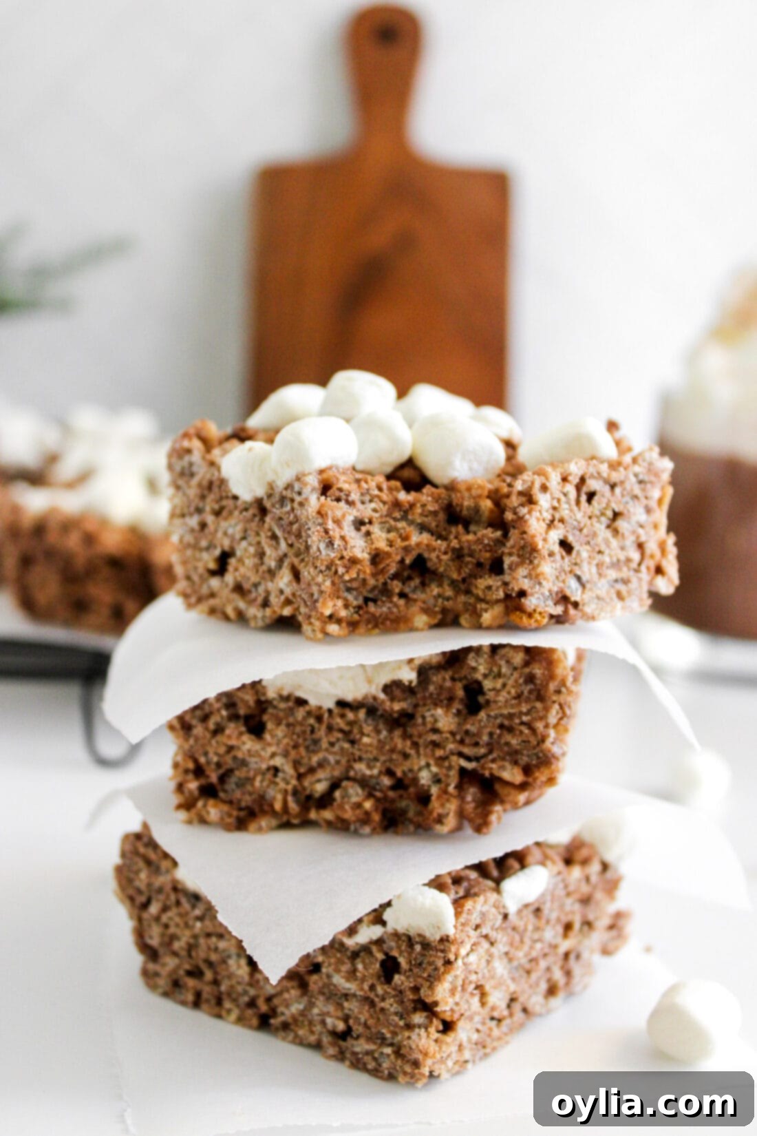 Hot Cocoa Infused Rice Krispie Treats 12 stack of Hot Cocoa Rice Krispie Treats