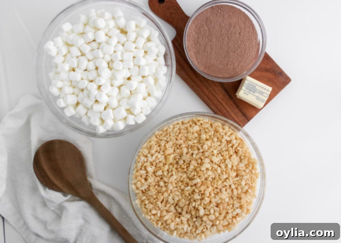 Hot Cocoa Infused Rice Krispie Treats 4 ingredients for Hot Cocoa Rice Krispie Treats