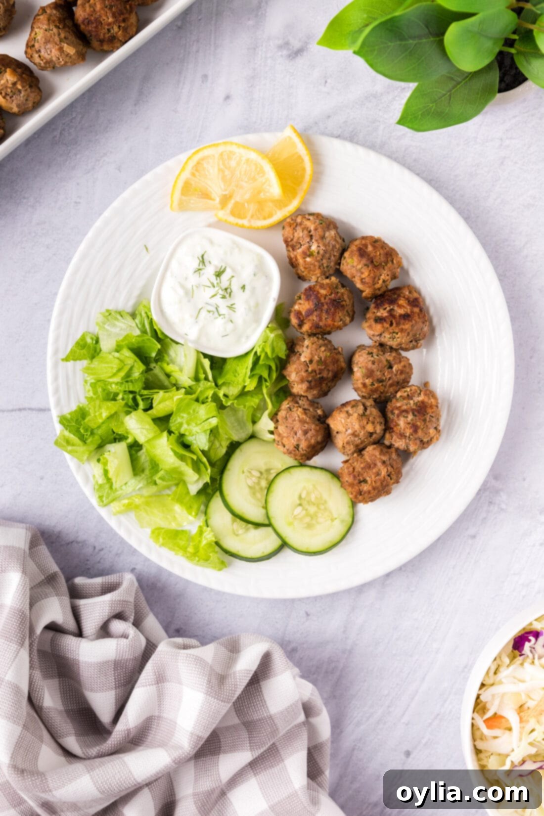Flavorful Lamb Meatballs 10 Lamb Meatballs on a plate