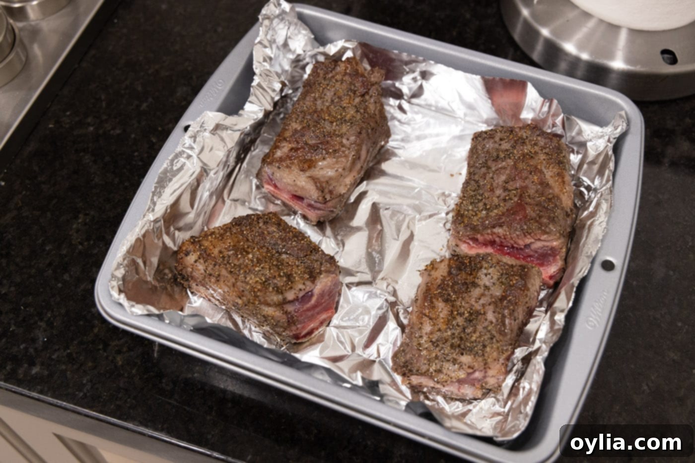 short ribs in a baking dish