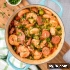 Pot of Jambalaya on a wooden board