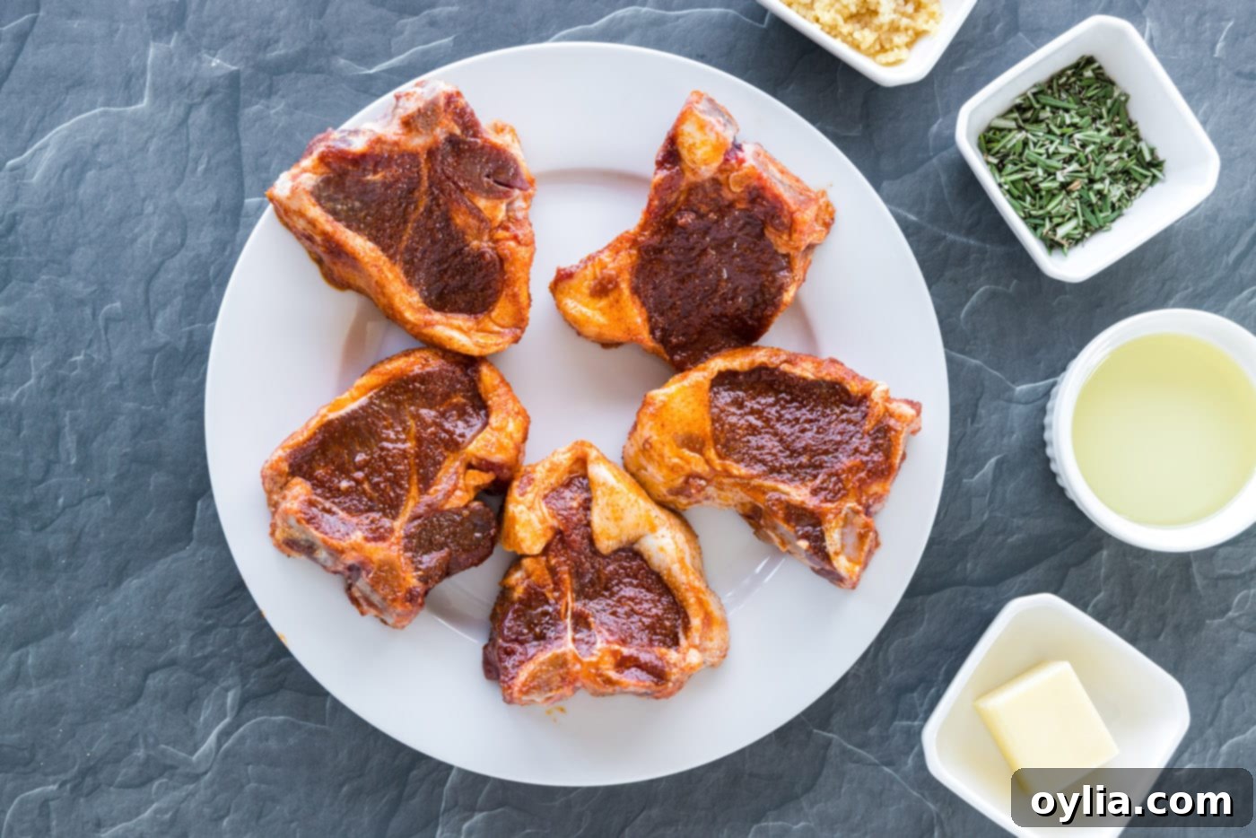lamb loin chops with a wet rub