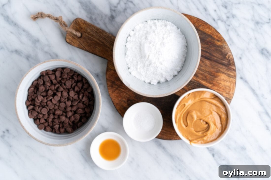 Ingredients for Chocolate Peanut Butter Hearts