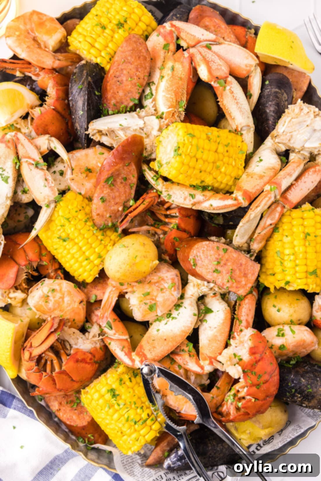 Coastal Seafood Feast 2 Seafood Boil in a metal pan