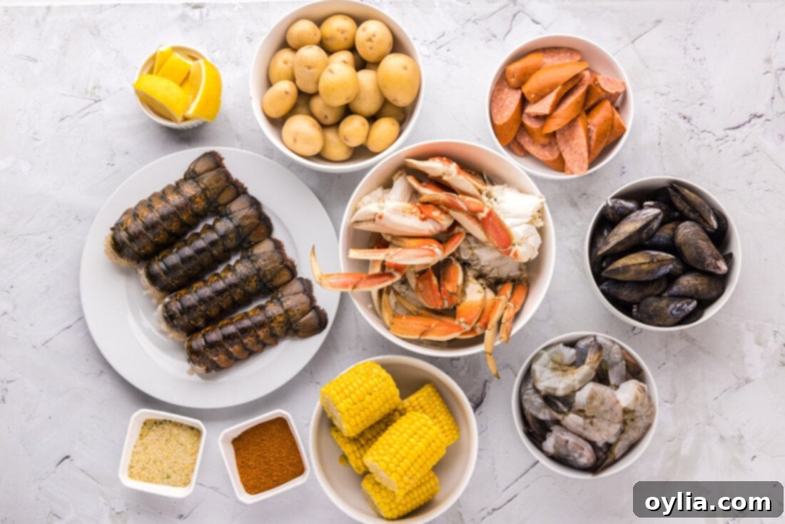 Coastal Seafood Feast 4 Ingredients for Seafood Boil