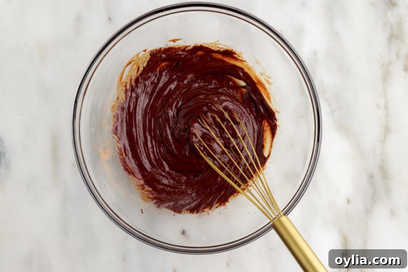 Molten Chocolate Delight 12 fully whisked chocolate mixture, smooth and consistent