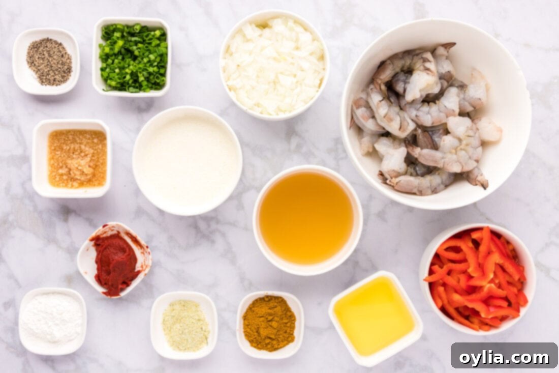 Ingredients for Shrimp Curry