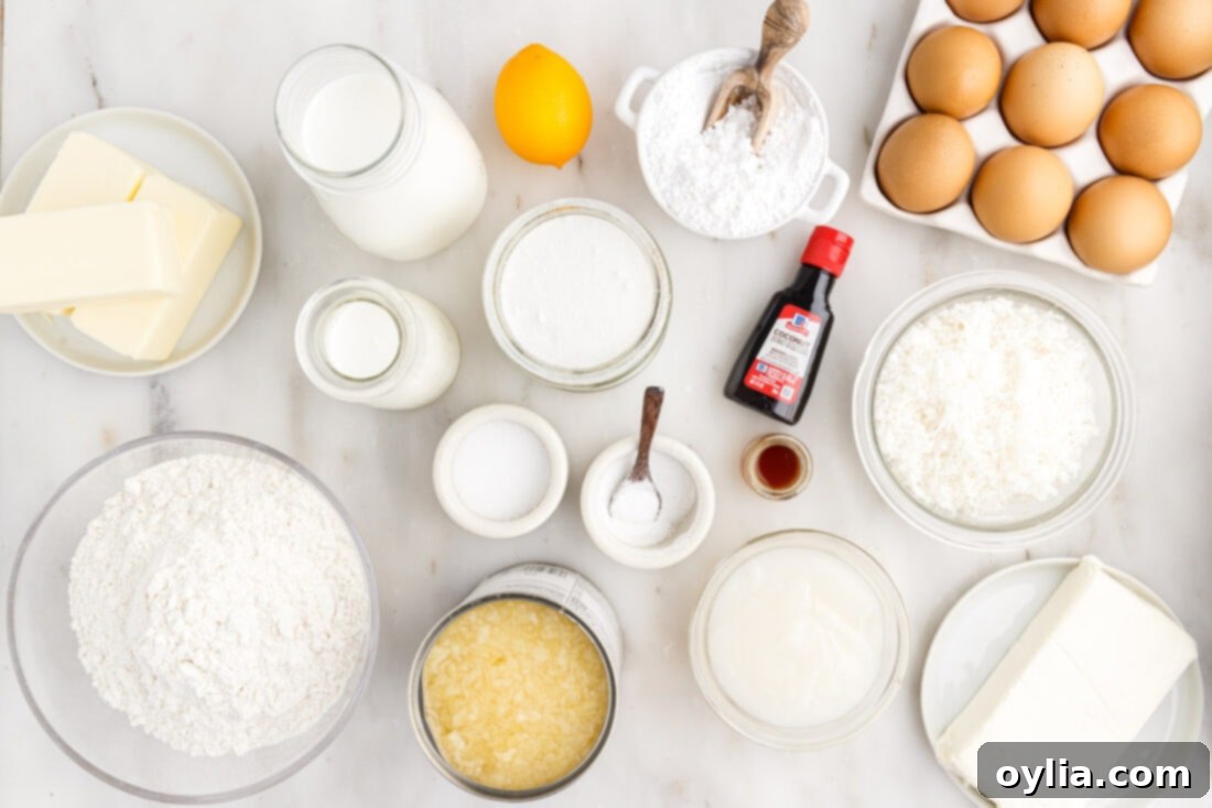 Ingredients for Pineapple Coconut Cake