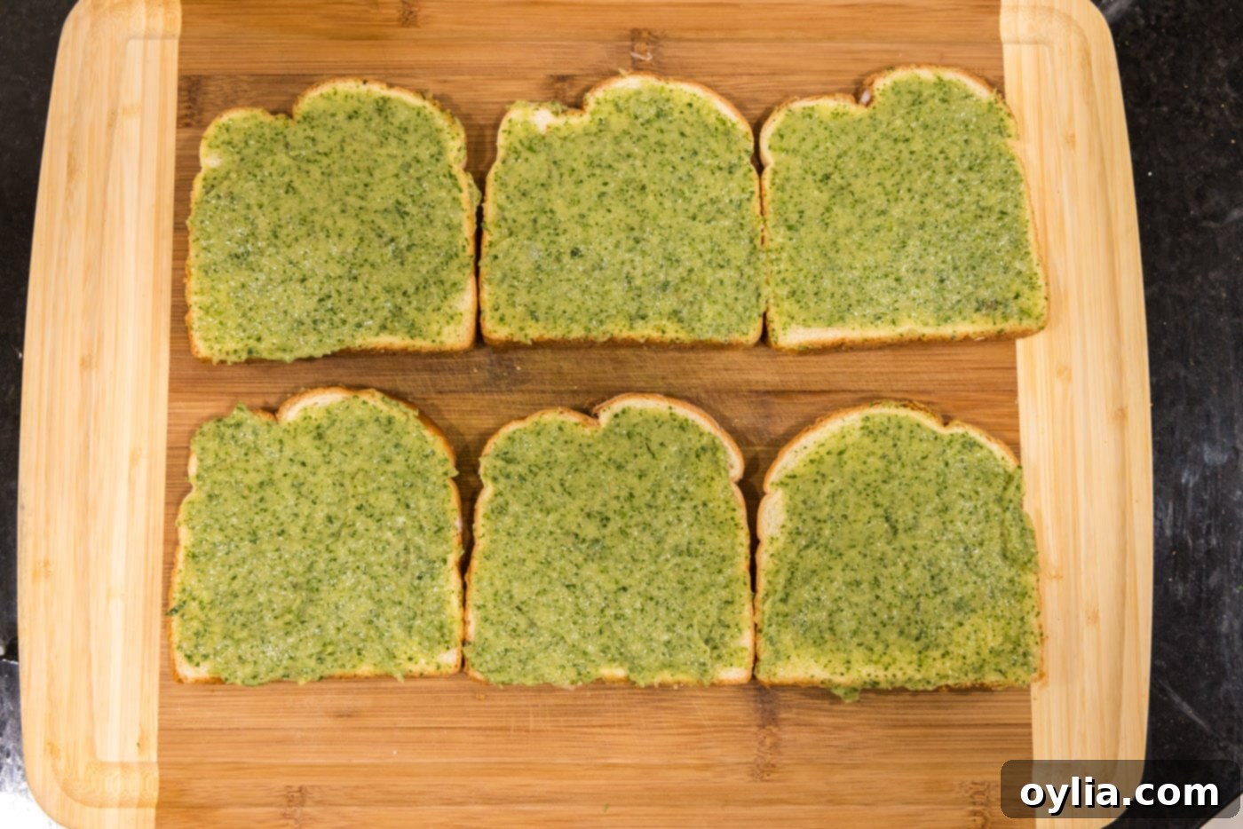 shrimp toast paste on top of bread