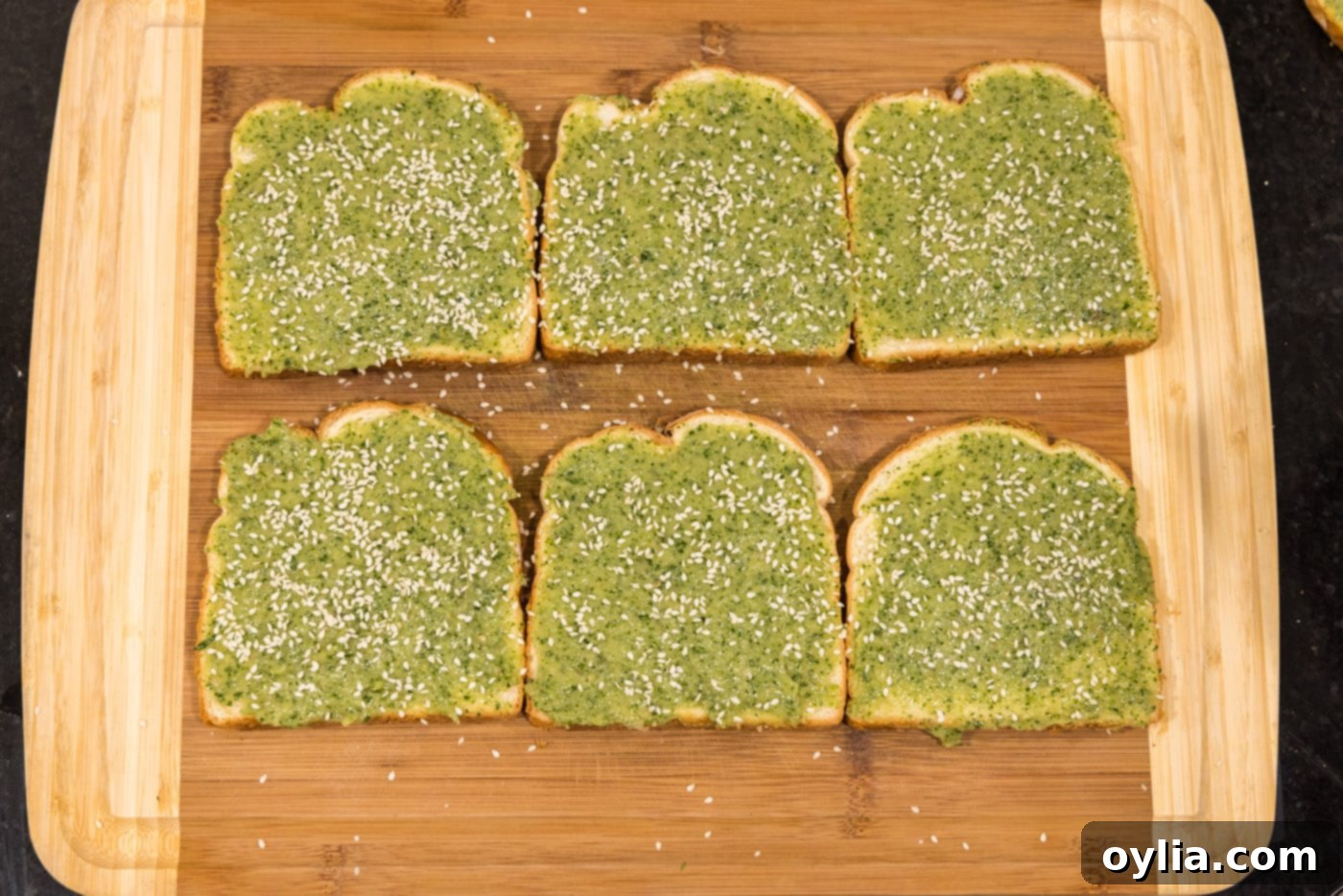 shrimp toast sprinkled with sesame seeds