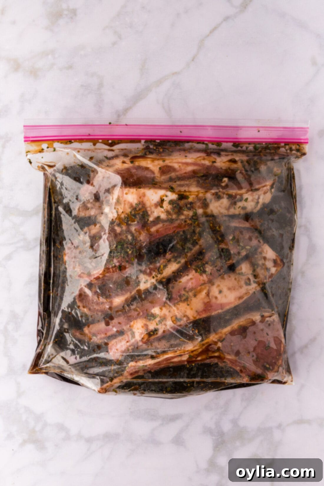 Lamb Chop Marinade in a sealed bag
