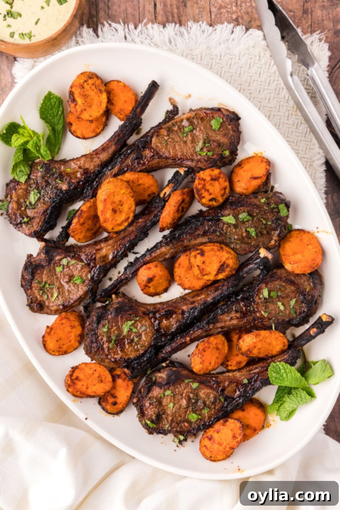 Platter of marinated Broiled Lamb Chops