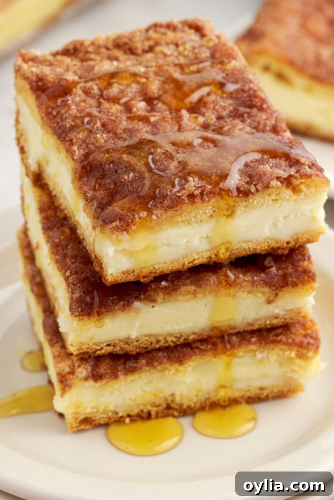 Stack of three Sopapilla Cheesecake squares