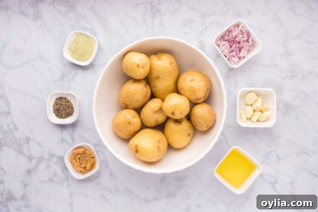 Ingredients for Garlic Roasted Potatoes