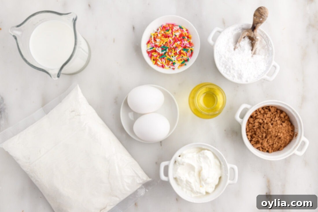 Ingredients for Cake Mix Donuts