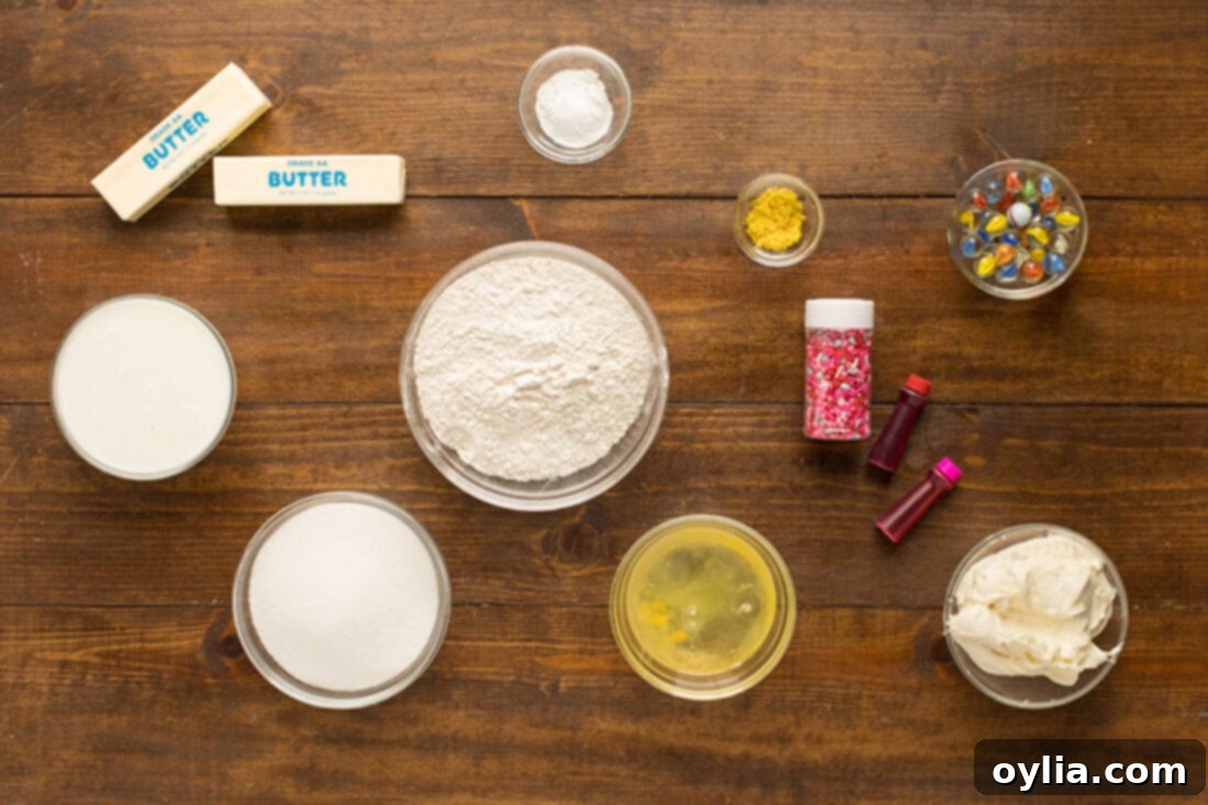 Ingredients for Valentine Heart Cupcakes