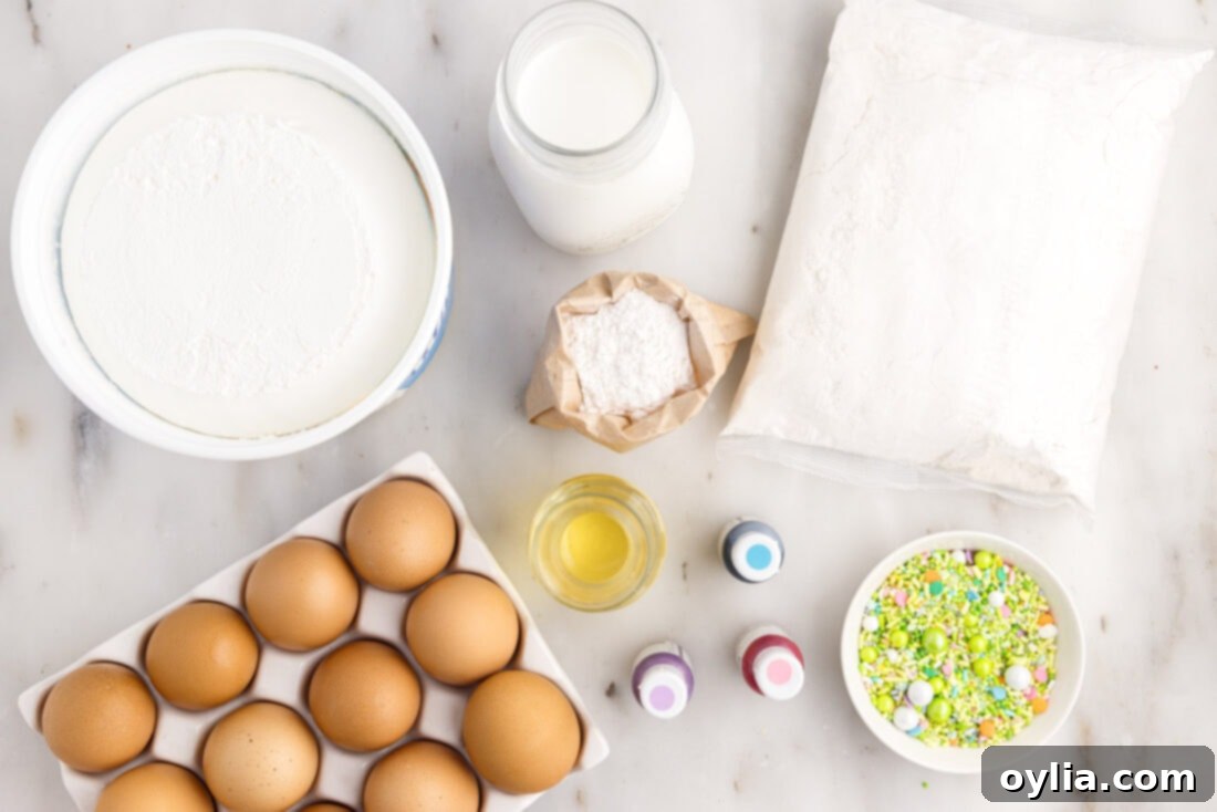 Ingredients for Easter Poke Cake