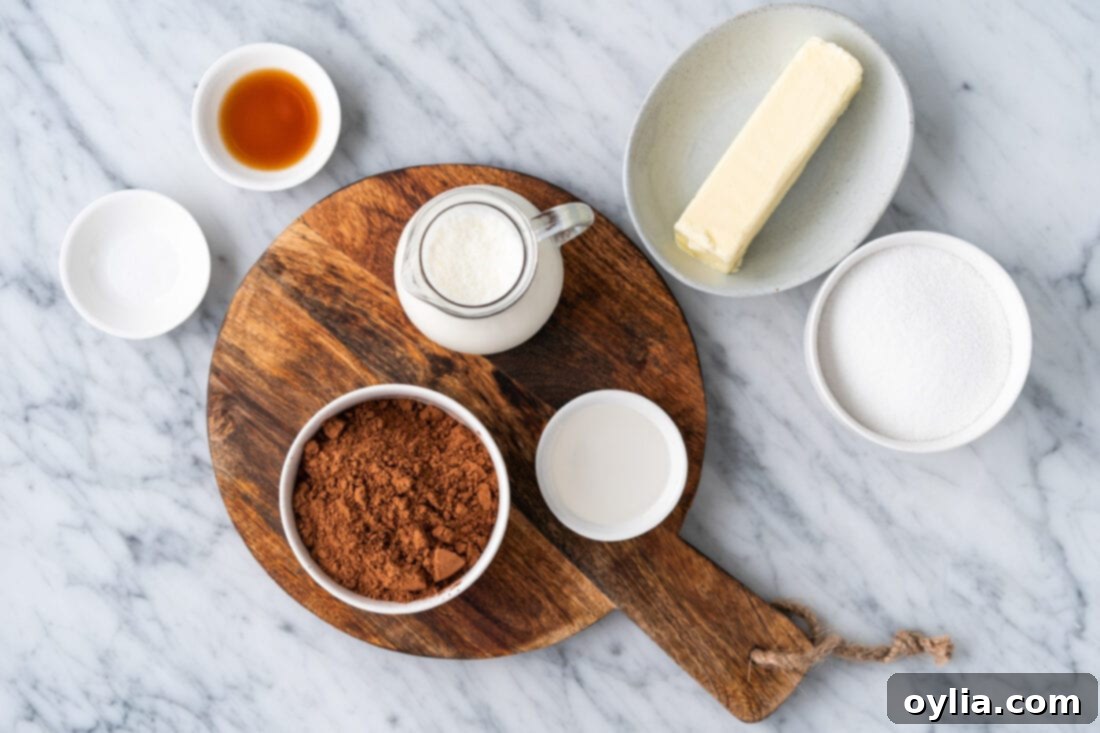 Ingredients for Hot Fudge