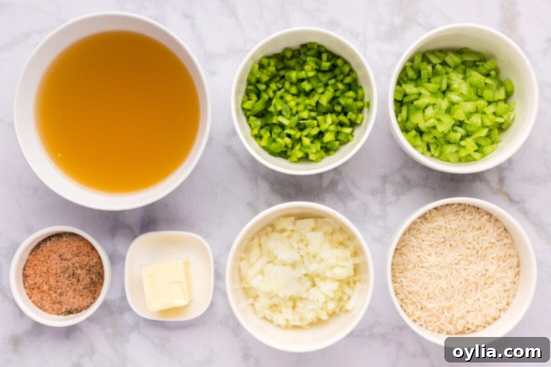 Ingredients for Cajun Rice