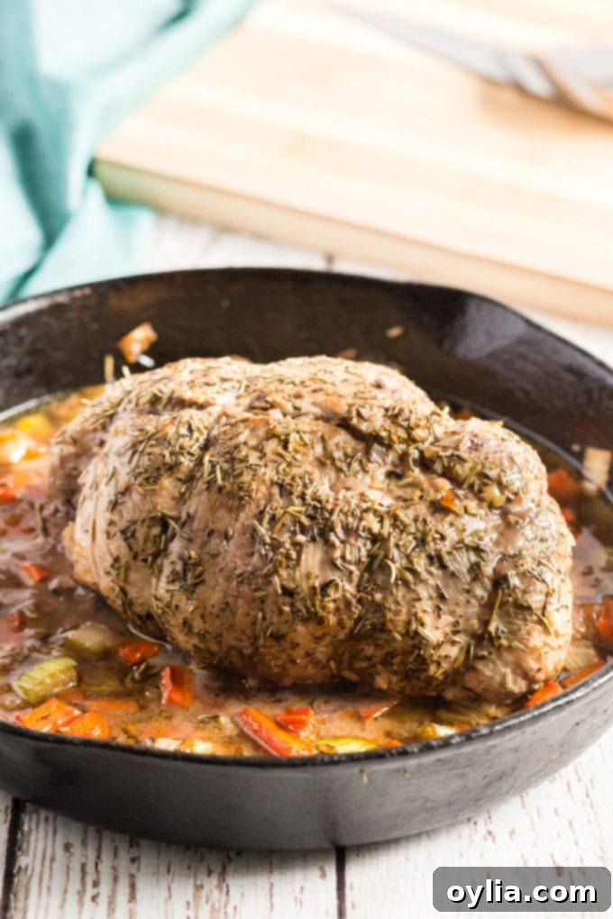 The Ultimate Sirloin Pork Roast Recipe 3 roast pork in a cast iron skillet