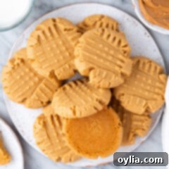 Simple Peanut Butter Cake Mix Treats 17 Close up overhead photo of Peanut Butter Cake Mix Cookies