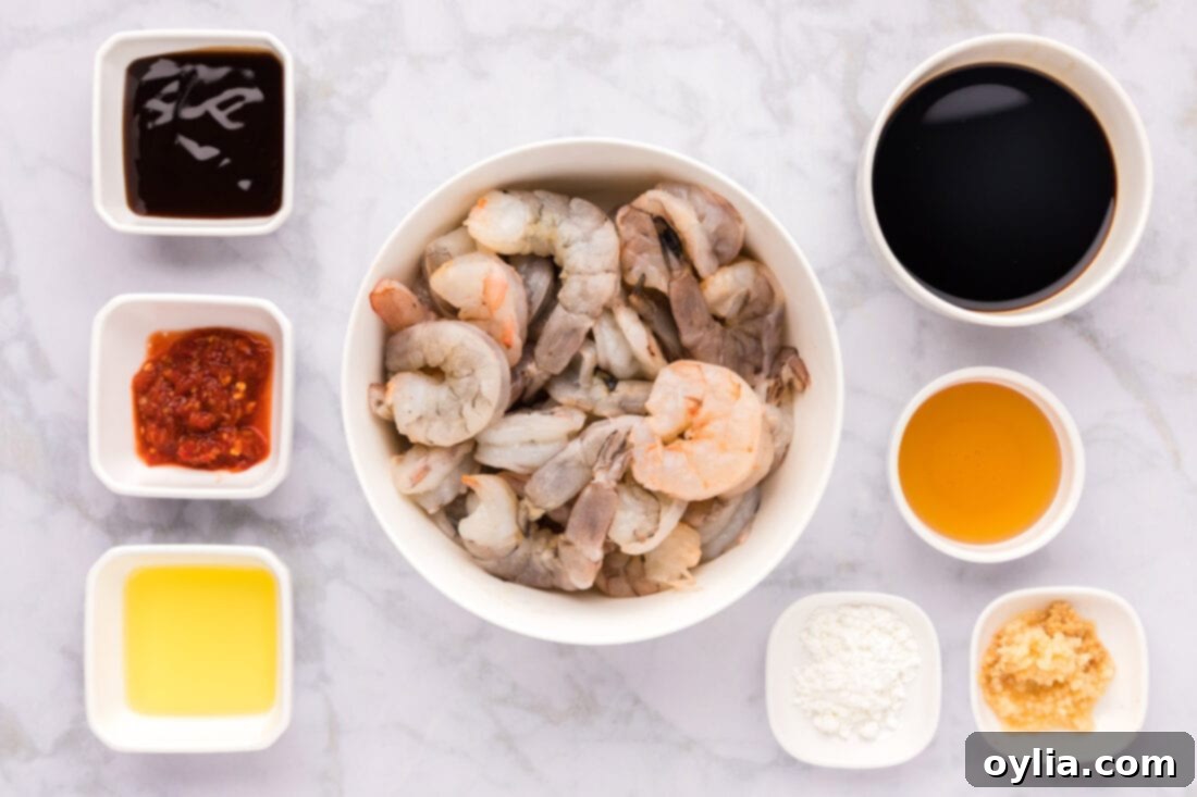 Ingredients for Hunan Shrimp