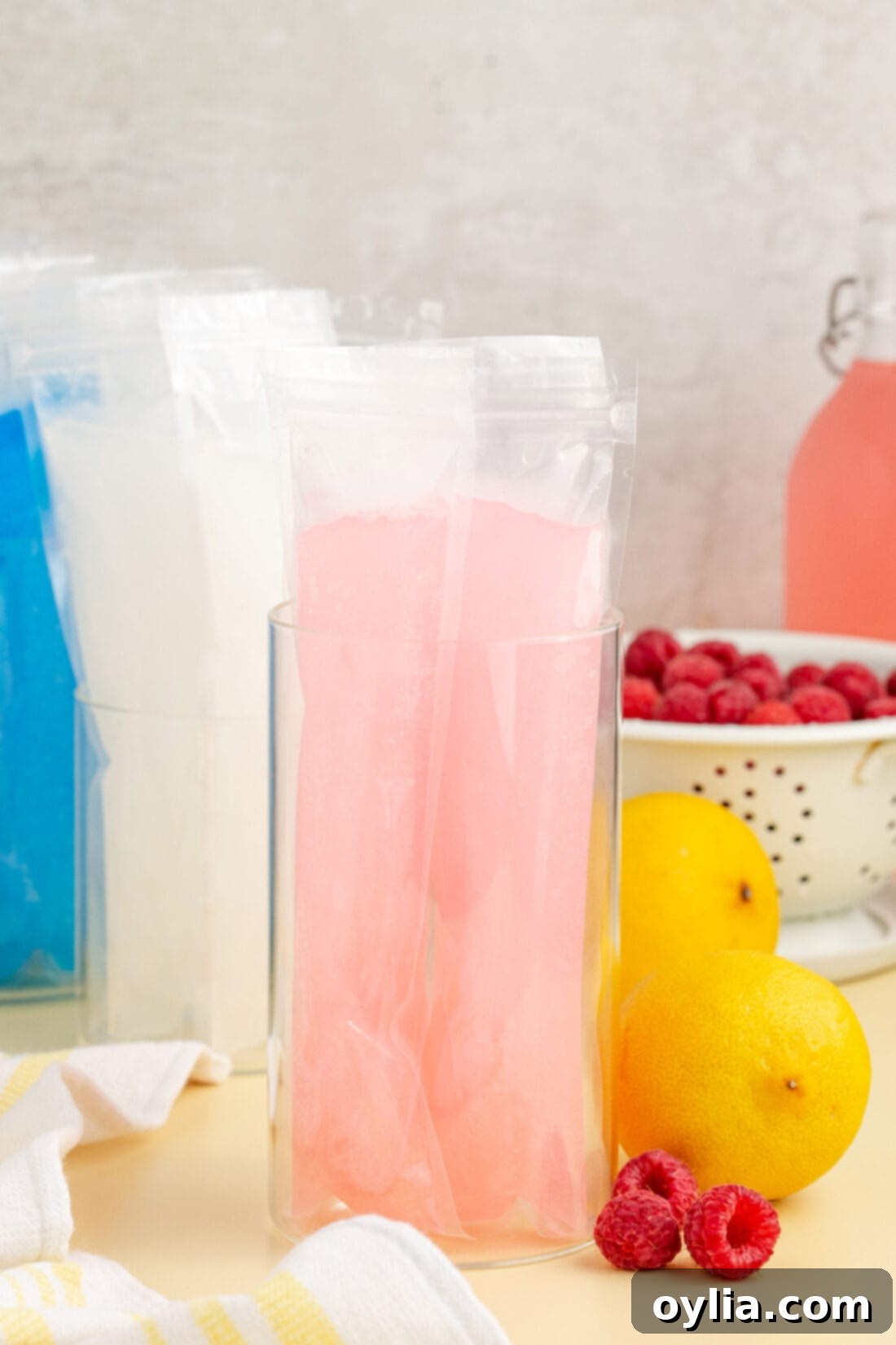 Assorted Boozy Ice Pops resting in cups