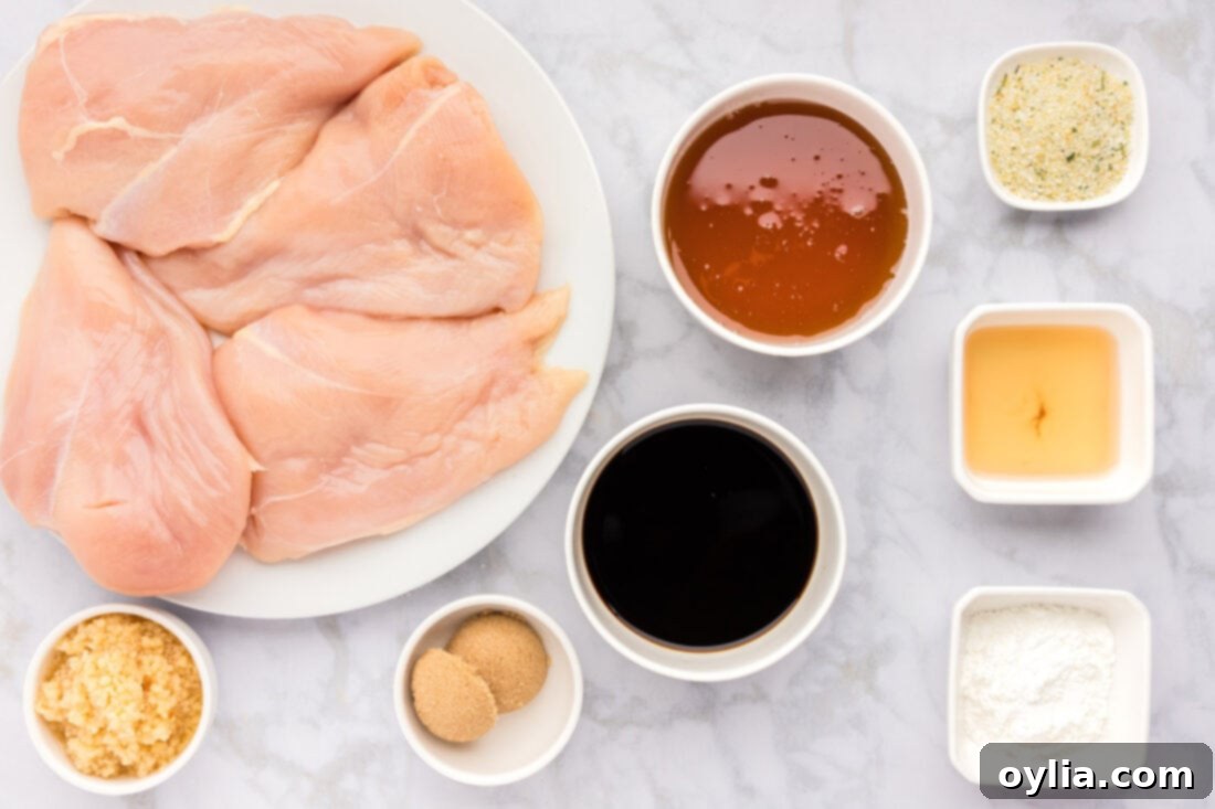 Ingredients for Honey Garlic Chicken Breast