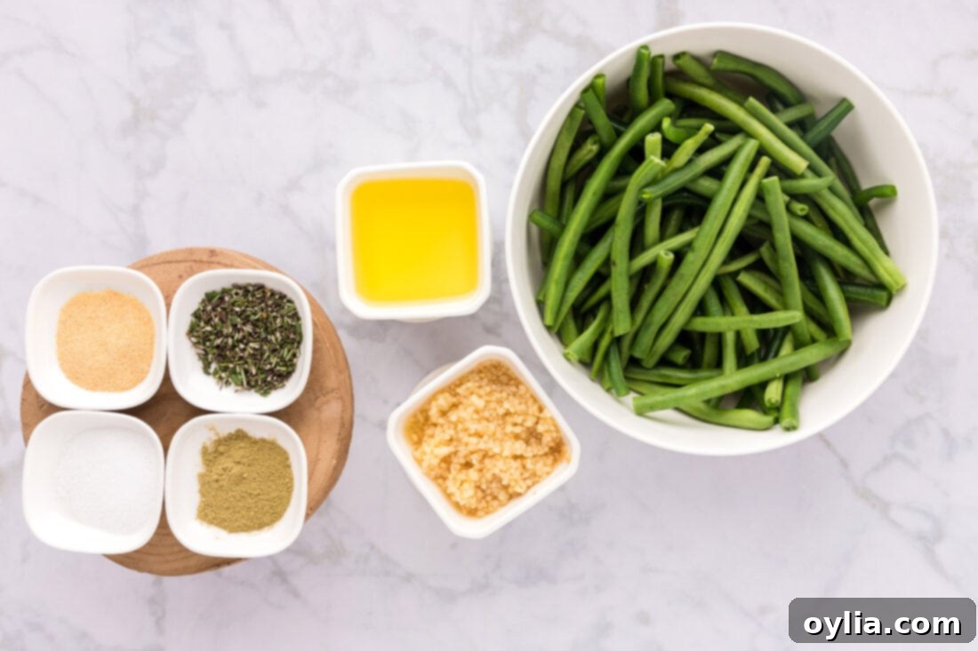 Ingredients for Garlic Green Beans