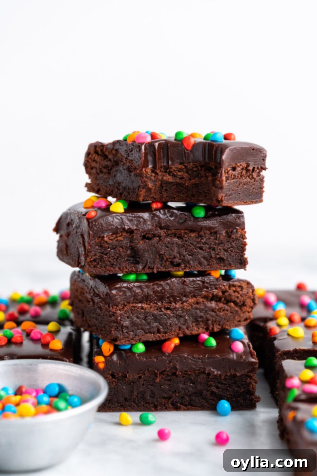 Stardust Brownies 2 Stack of Cosmic Brownies with a kite taken out of the top brownie