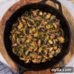 Savory Skillet Mushrooms 11 Skillet of Sautéed Mushrooms