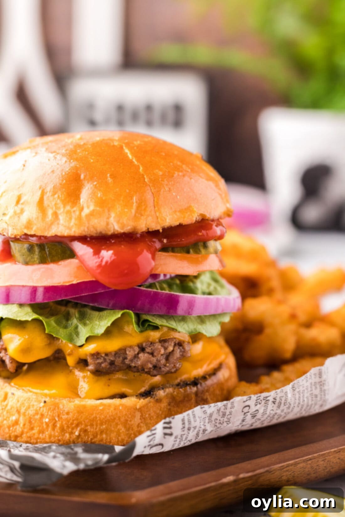 Close up photo of a Smash Burger