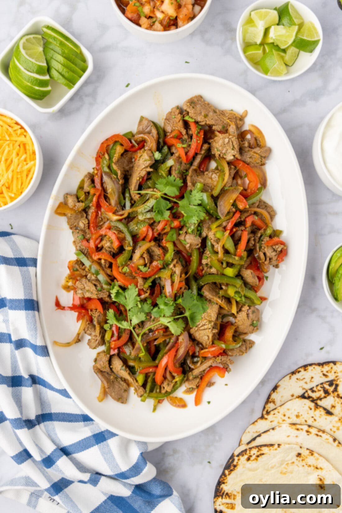 Steak Fajitas on a platter