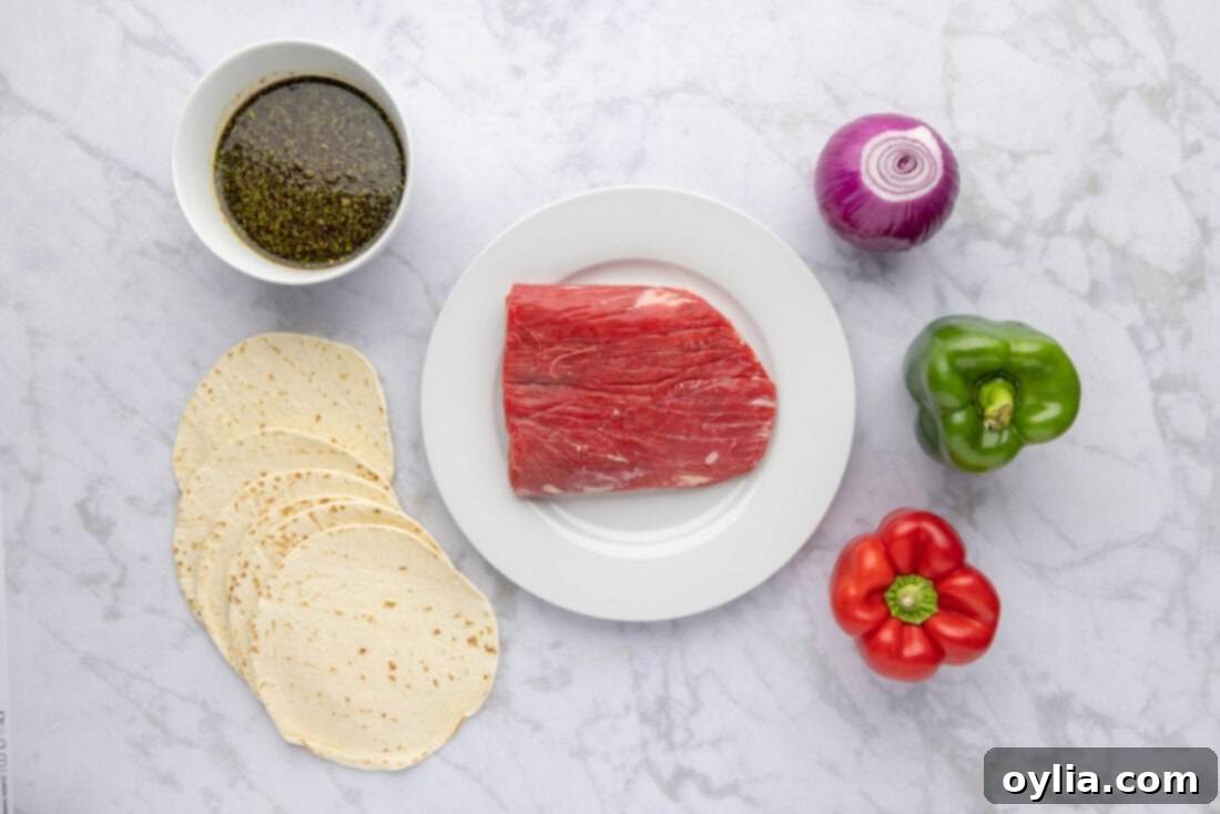 Ingredients for Steak Fajitas