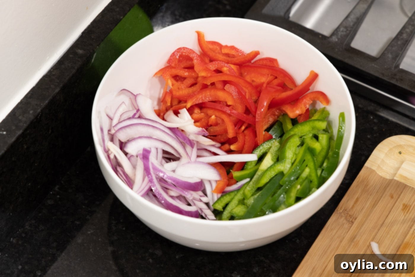 fajita veggies in a bowl
