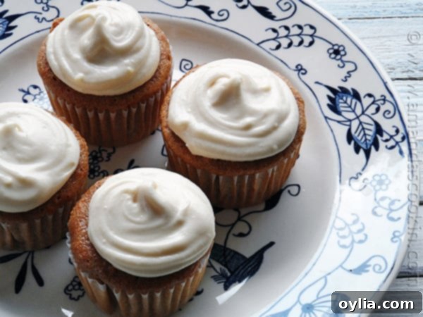 Close-up of fluffy carrot cupcakes, a perfect quick dessert for any occasion.