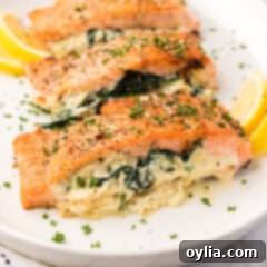 Exquisite Stuffed Salmon 22 Close up photo of Stuffed Salmon on a platter