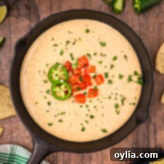 Queso Dip in a skillet