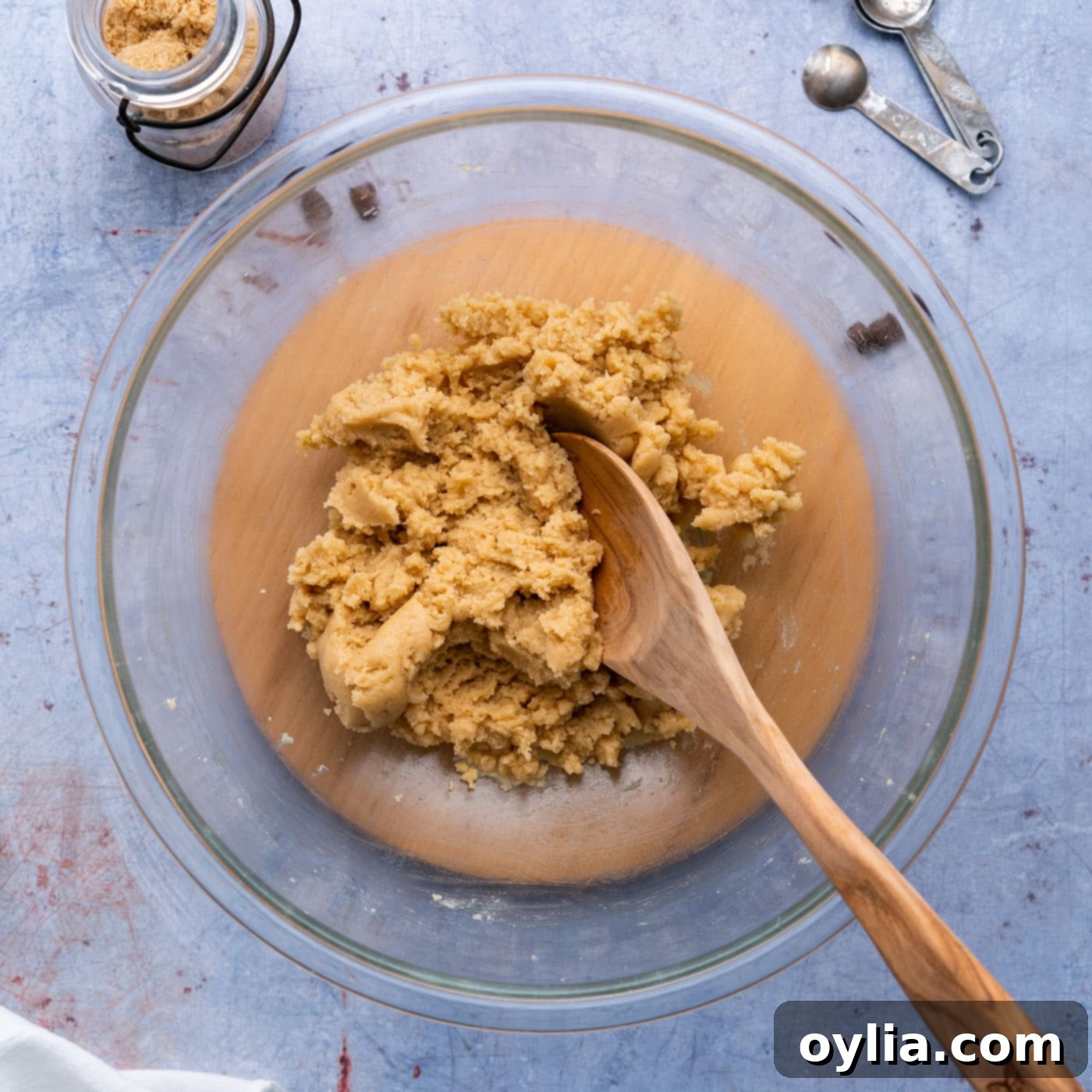 smooth cookie dough ready for chocolate chips