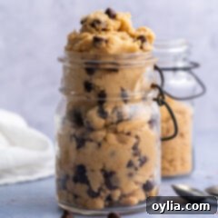 Glass jar filled with Edible Cookie Dough