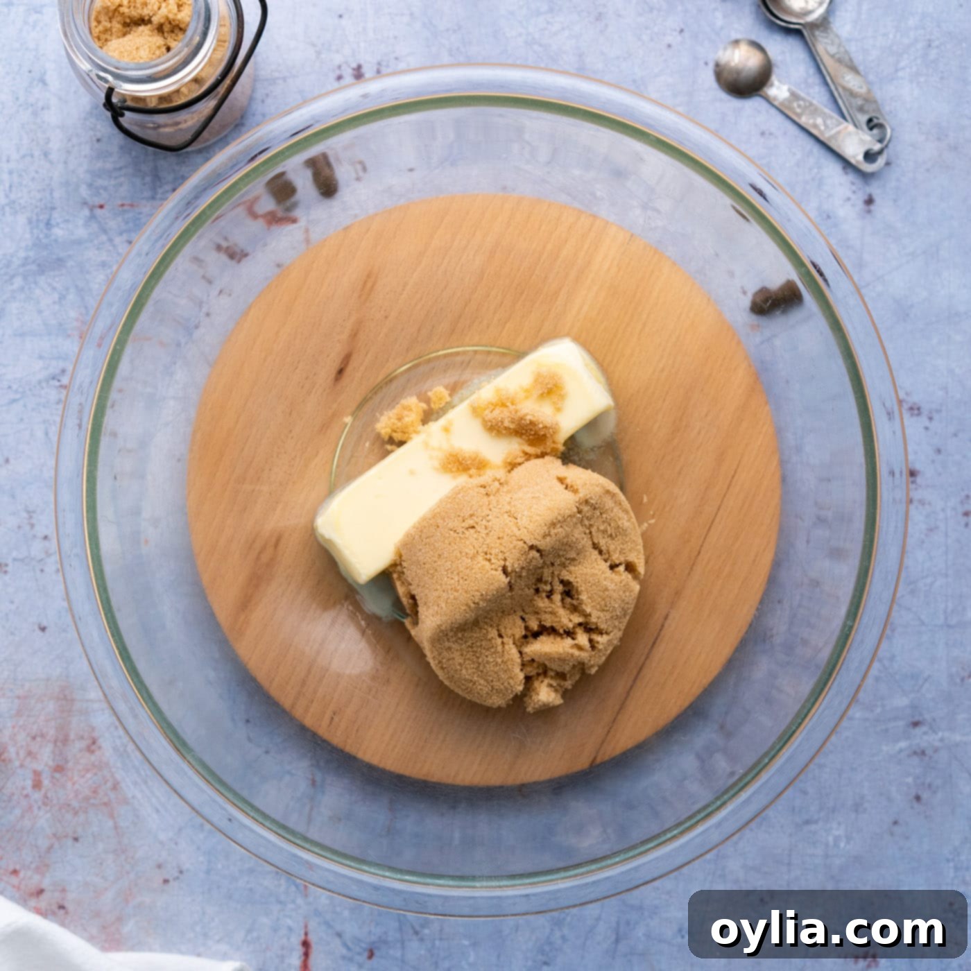 butter and brown sugar in a bowl