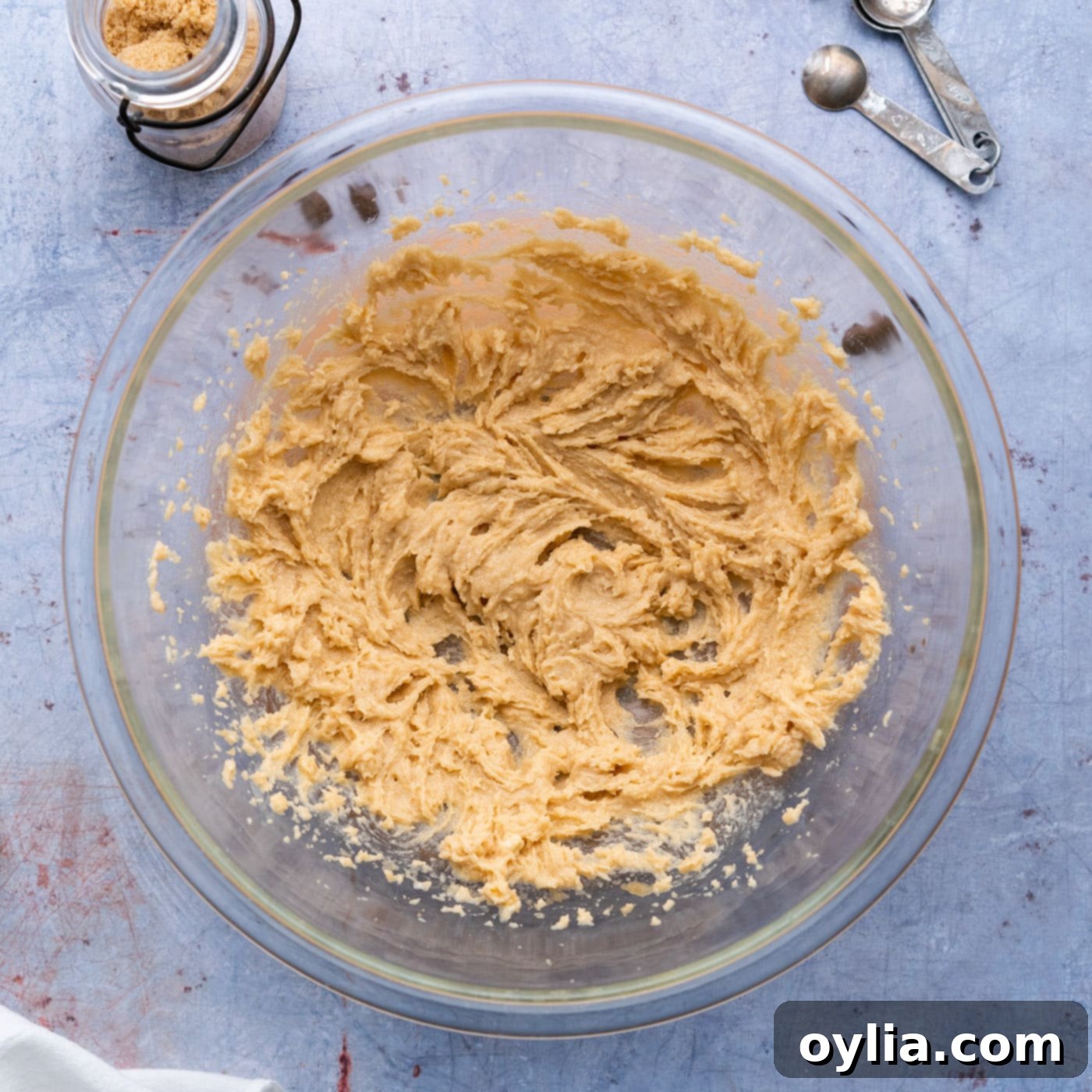 creamed butter, sugar, vanilla, and salt mixture