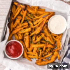 Basket of Golden Air Fryer Sweet Potato Fries