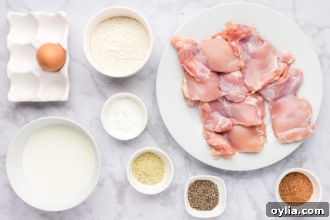 Ingredients for Chicken and Waffles