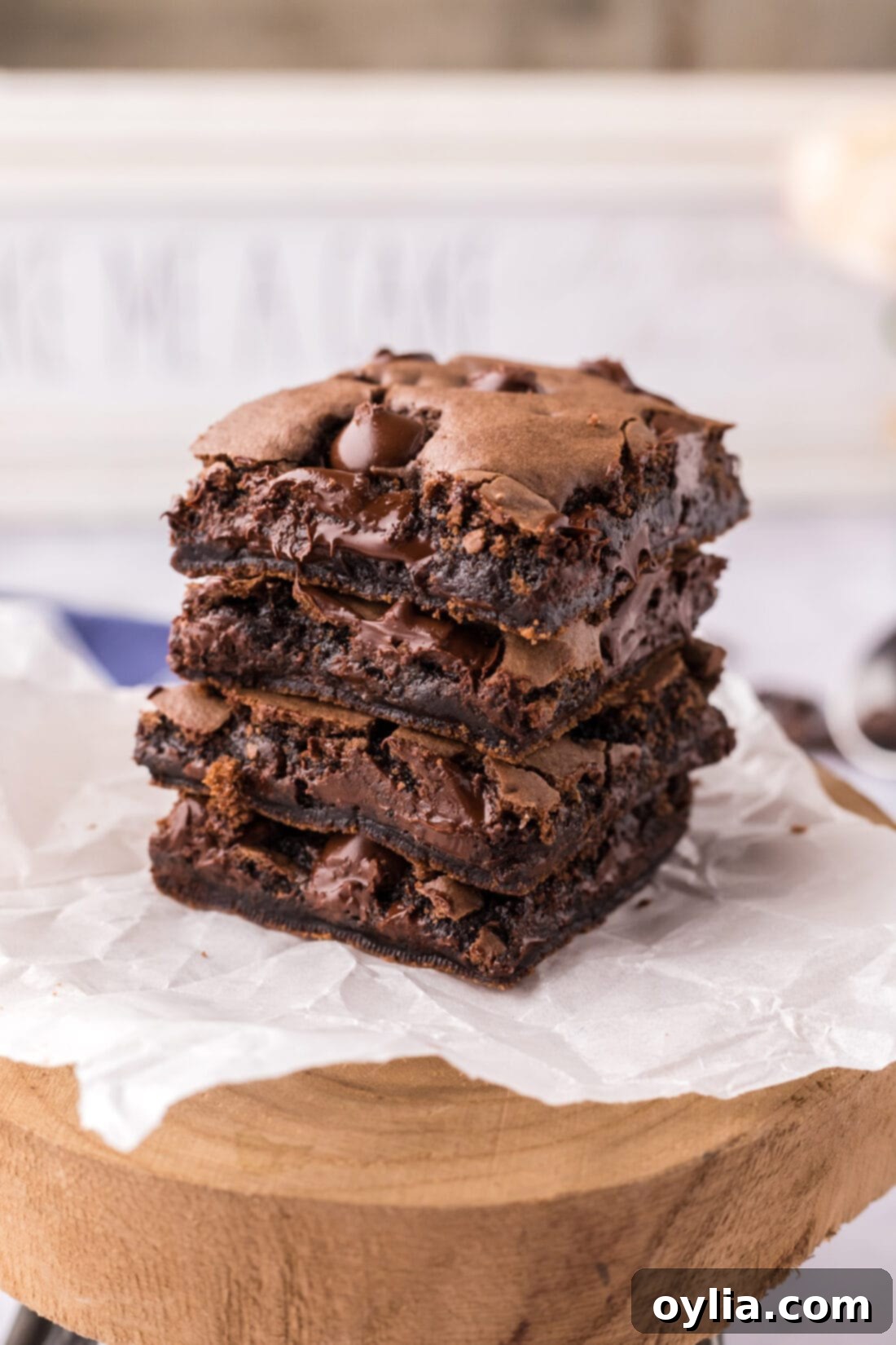 Stack of Cake Mix Brownies