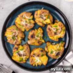 Smashed Potatoes on a plate