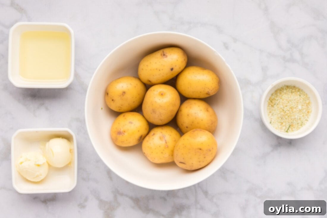 Ingredients for Smashed Potatoes